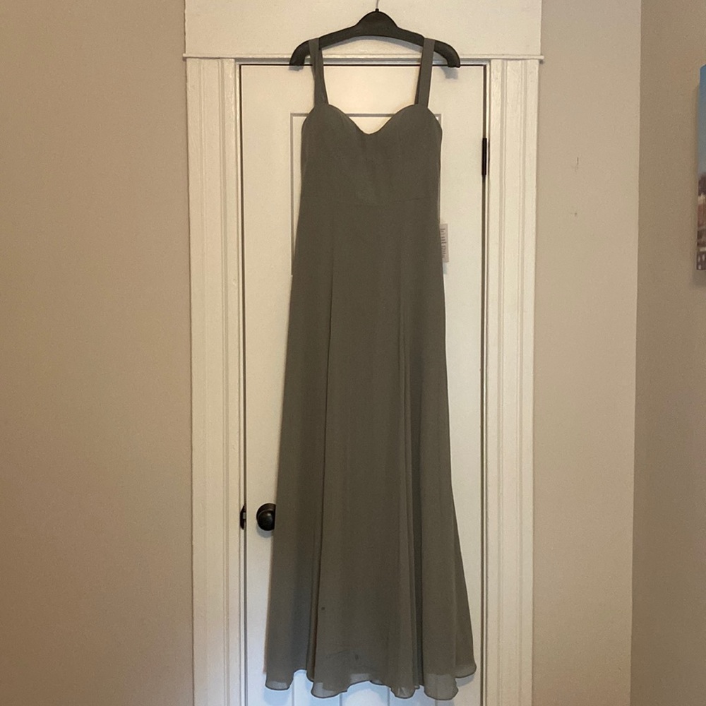 Jenny Yoo Harris Dress Moss Luxe Chiffon Size 6